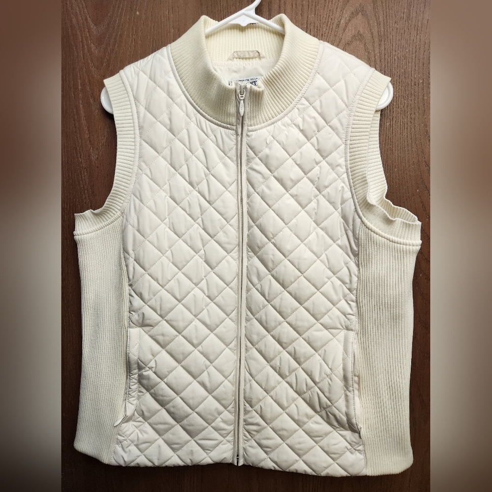 Pendleton Cream Quilted Zip Front Vest